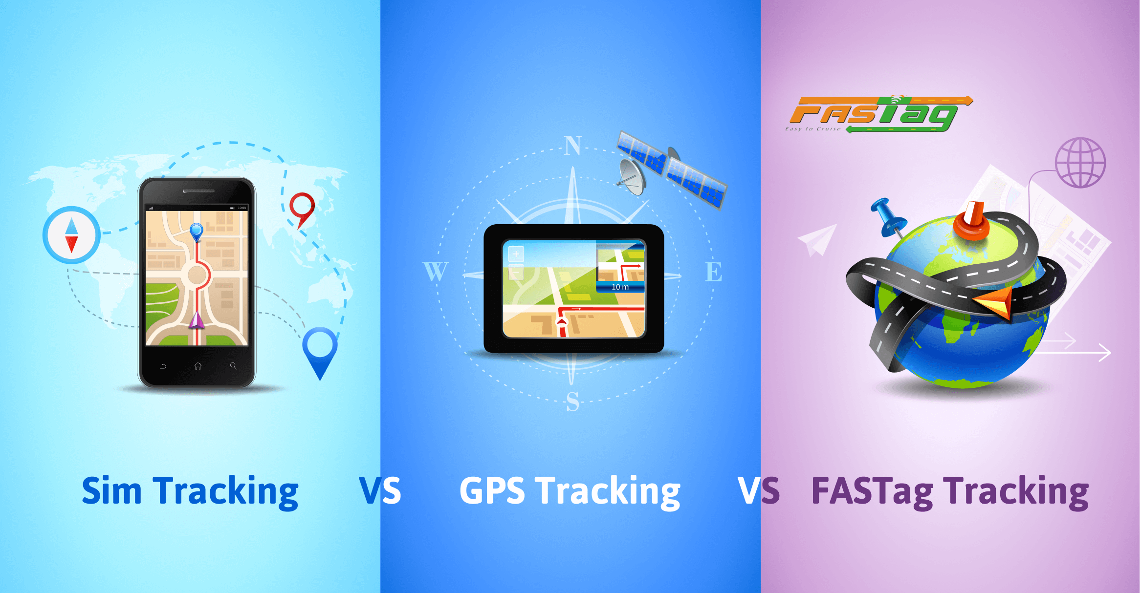 Hired Truck Tracking - GPS Tracking vs. SIM Tracking vs. FASTag Tracking - Cover Image